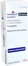 Mounjaro 2,5mg/Dosis Kwikpen Injektionslösung 1 Pen (1Pen = Bedarf für 4 Wochen)