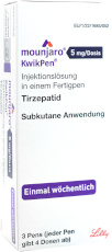 Mounjaro 5mg/Dosis Kwikpen Injektionslösung 1 Pen (1Pen = Bedarf für 4 Wochen)